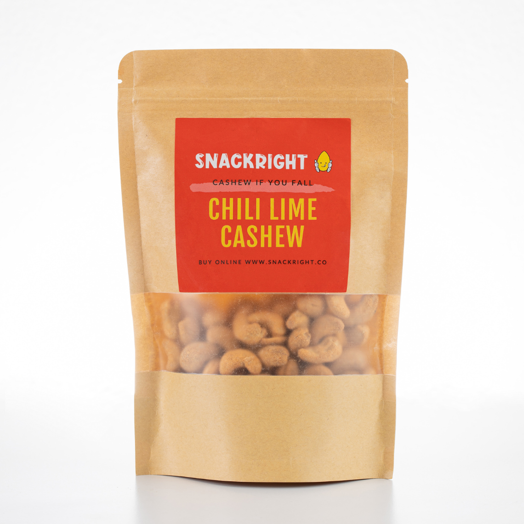 chili lime cashew with white background