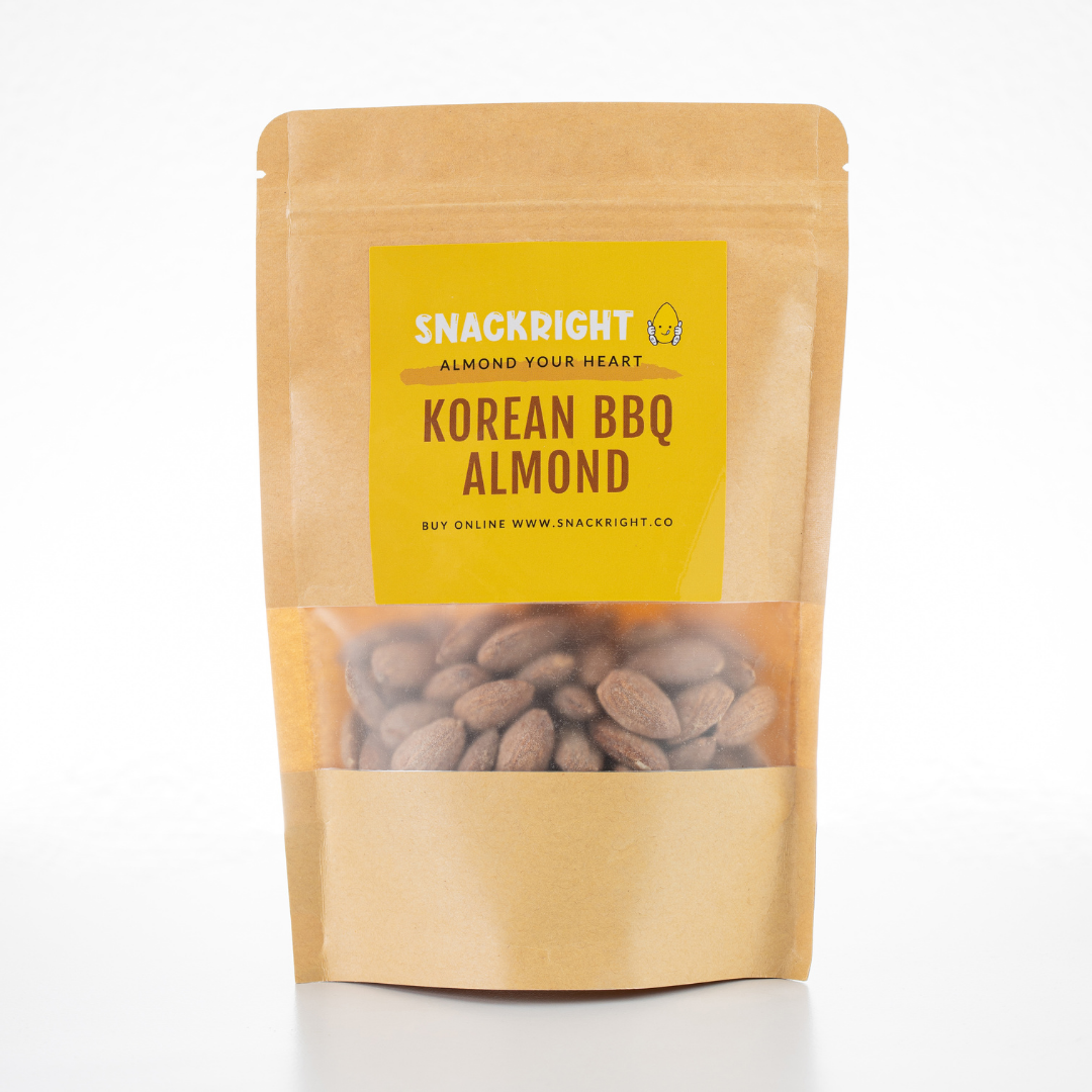 korean bbq almond with white background